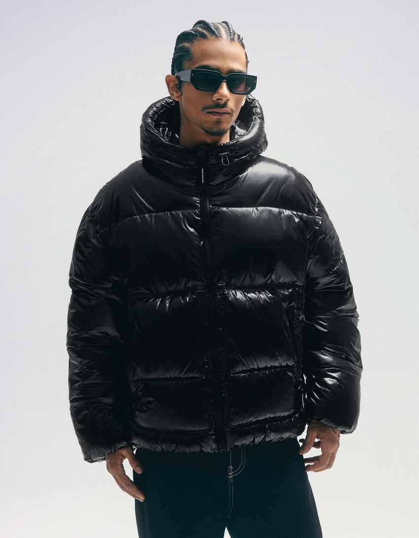 Blouson bouffant à capuche