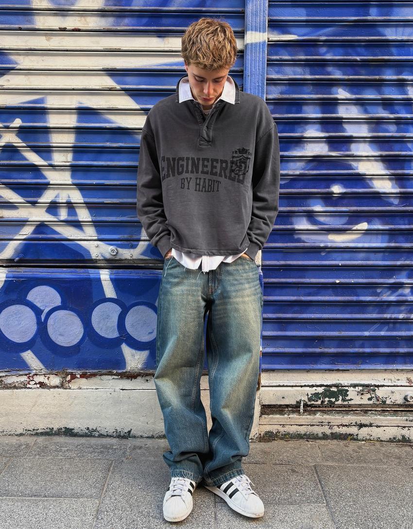 Pull col Polo Imprimé