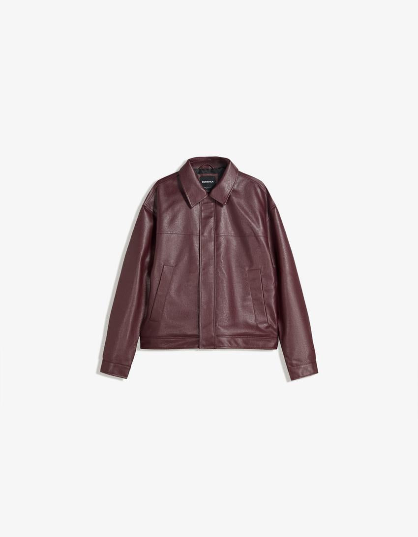 Veste Boxy Fit en Similicuir