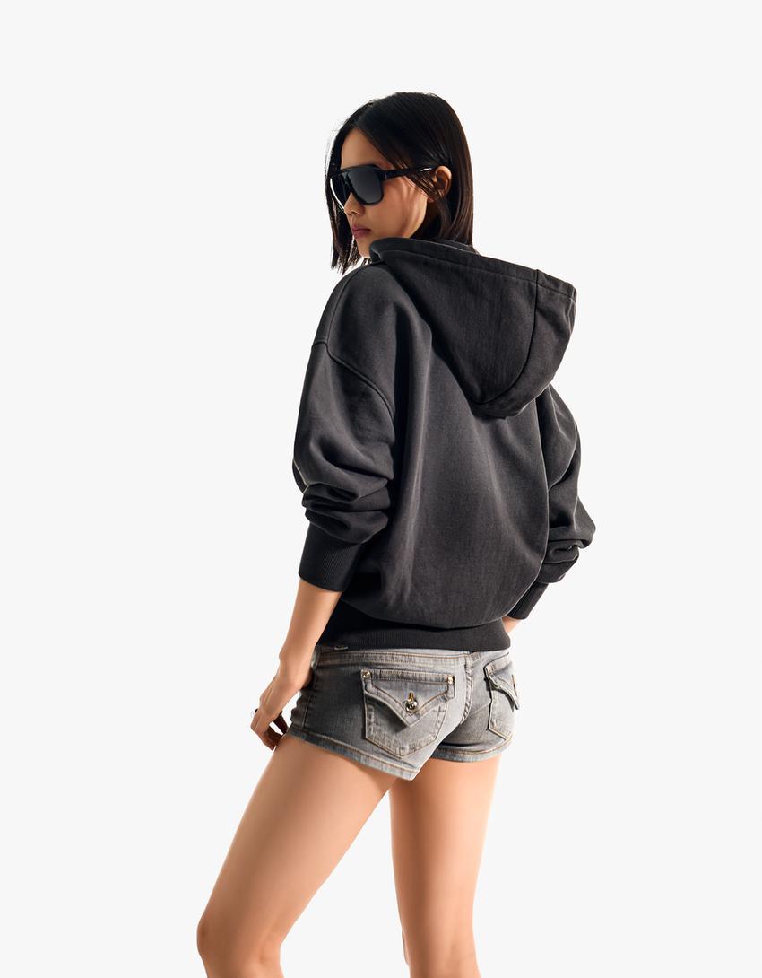 SWEAT ZIPPÉ À CAPUCHE OVERSIZE