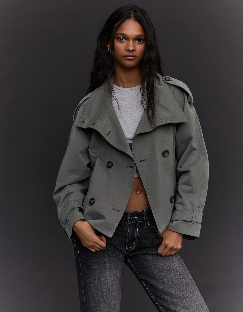 Trench-Coat Col Cheminée