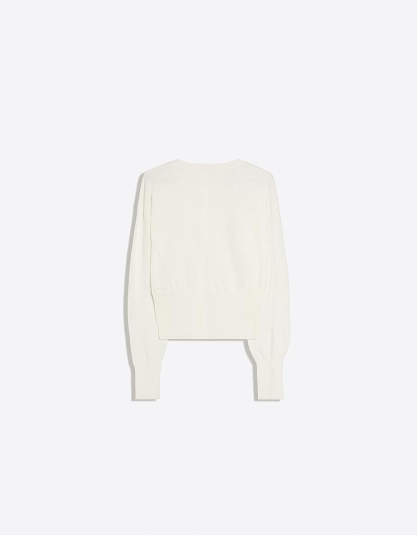 Gilet Col Rond Boutons Rayures