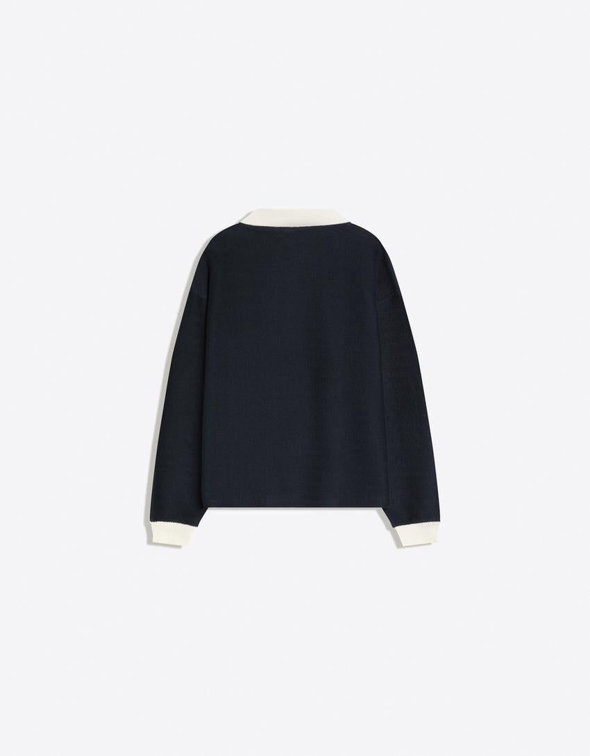 Polo Manches Longues Boxy Fit Imprimé