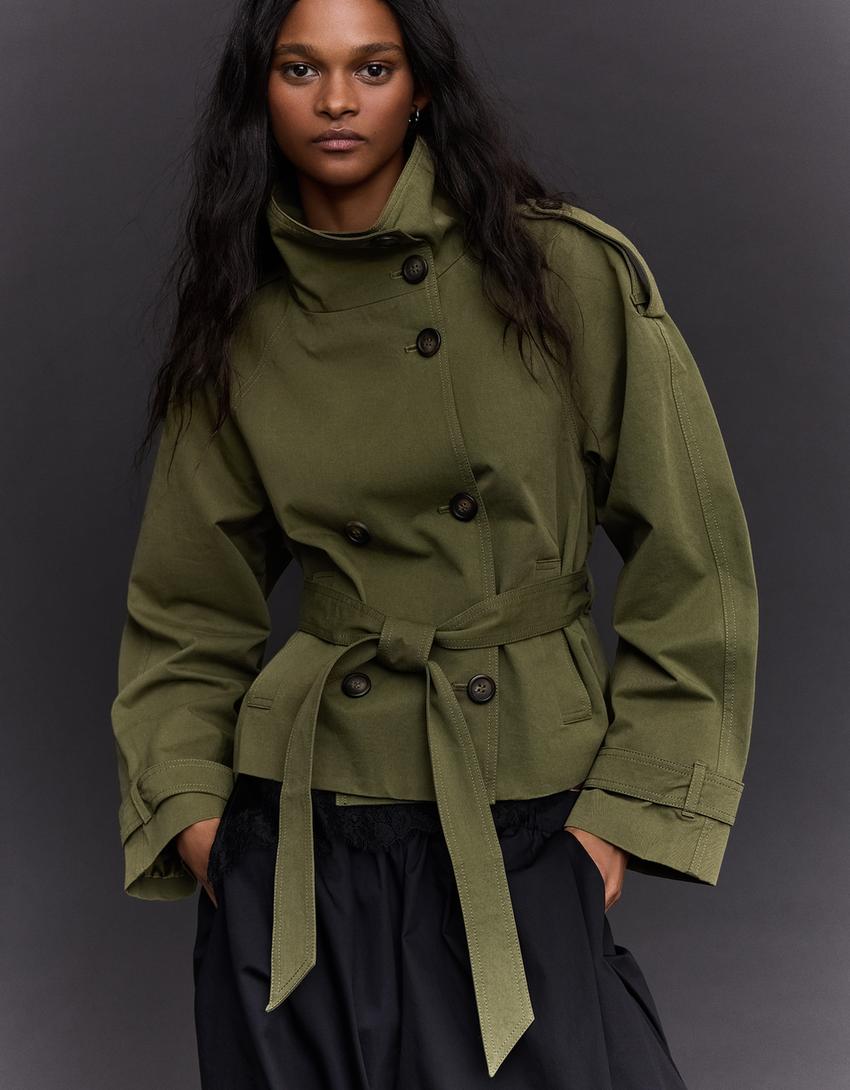 Trench-Coat Col Cheminée