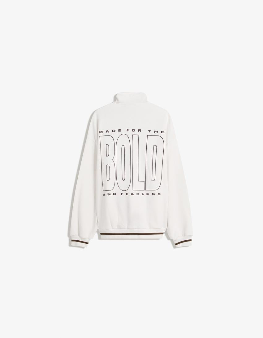SWEAT À COL ZIPPÉ IMPRIMÉ