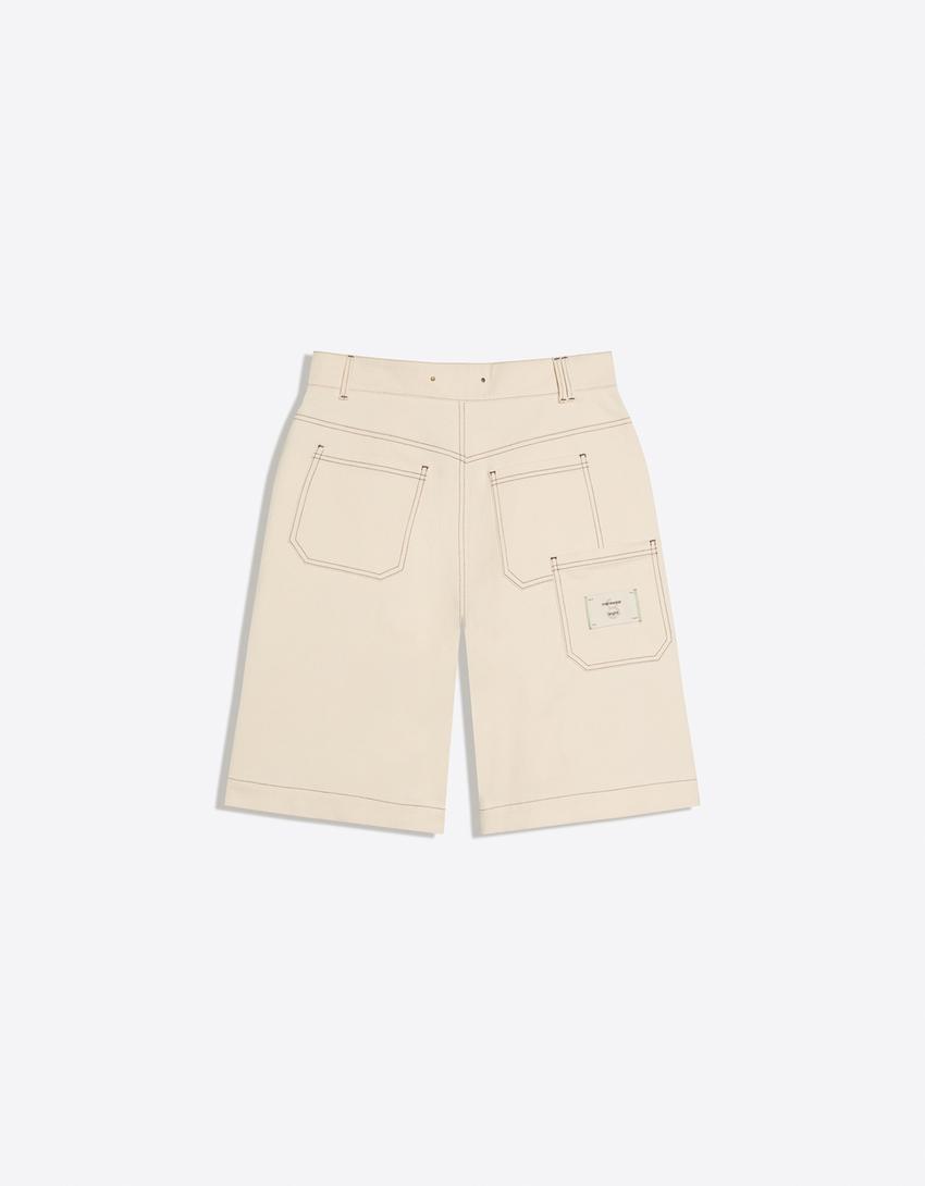 BERMUDA BAGGY FIT À PLIS