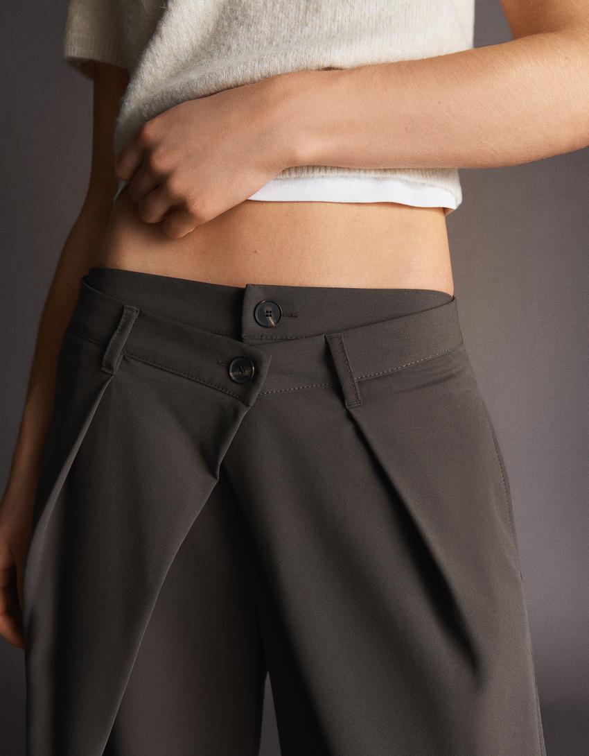 PANTALON BARREL À PLIS