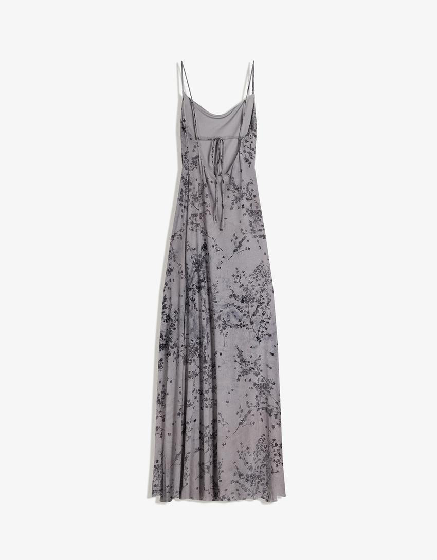 Robe Midi Bretelles En Tulle