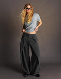 PANTALON BARREL À PLIS