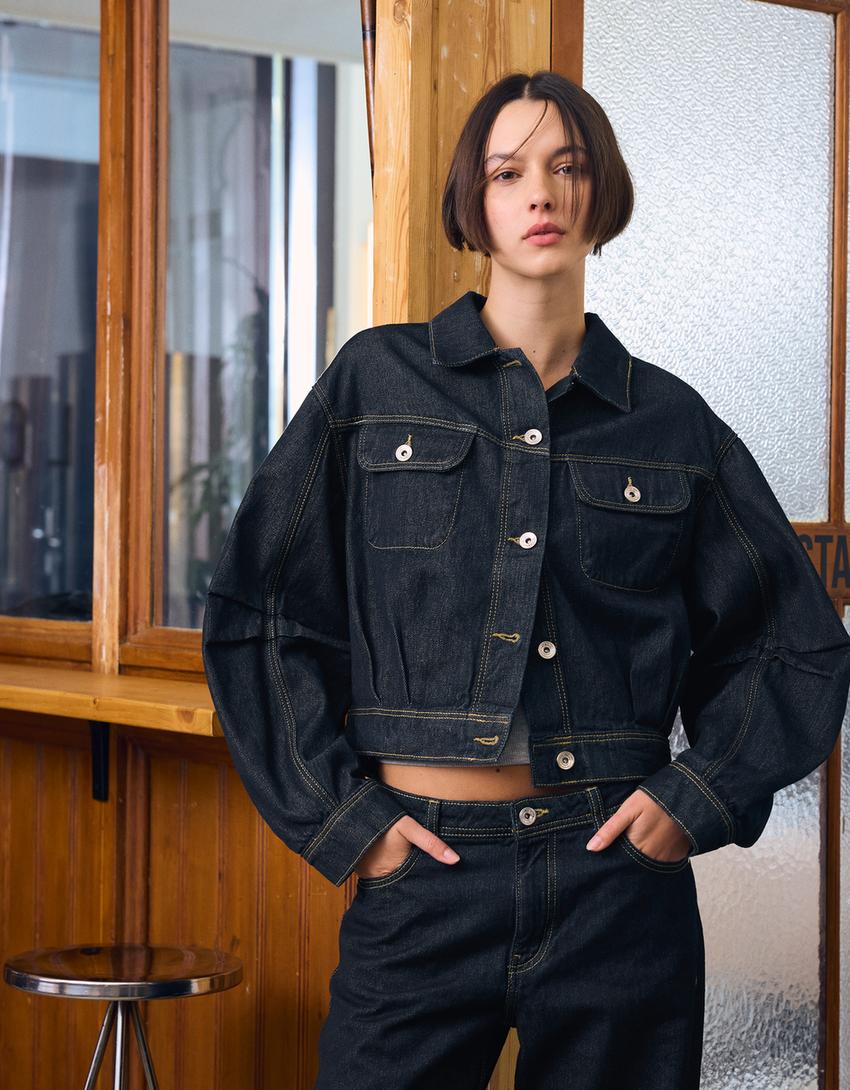 Veste en Jean Ballon Courte