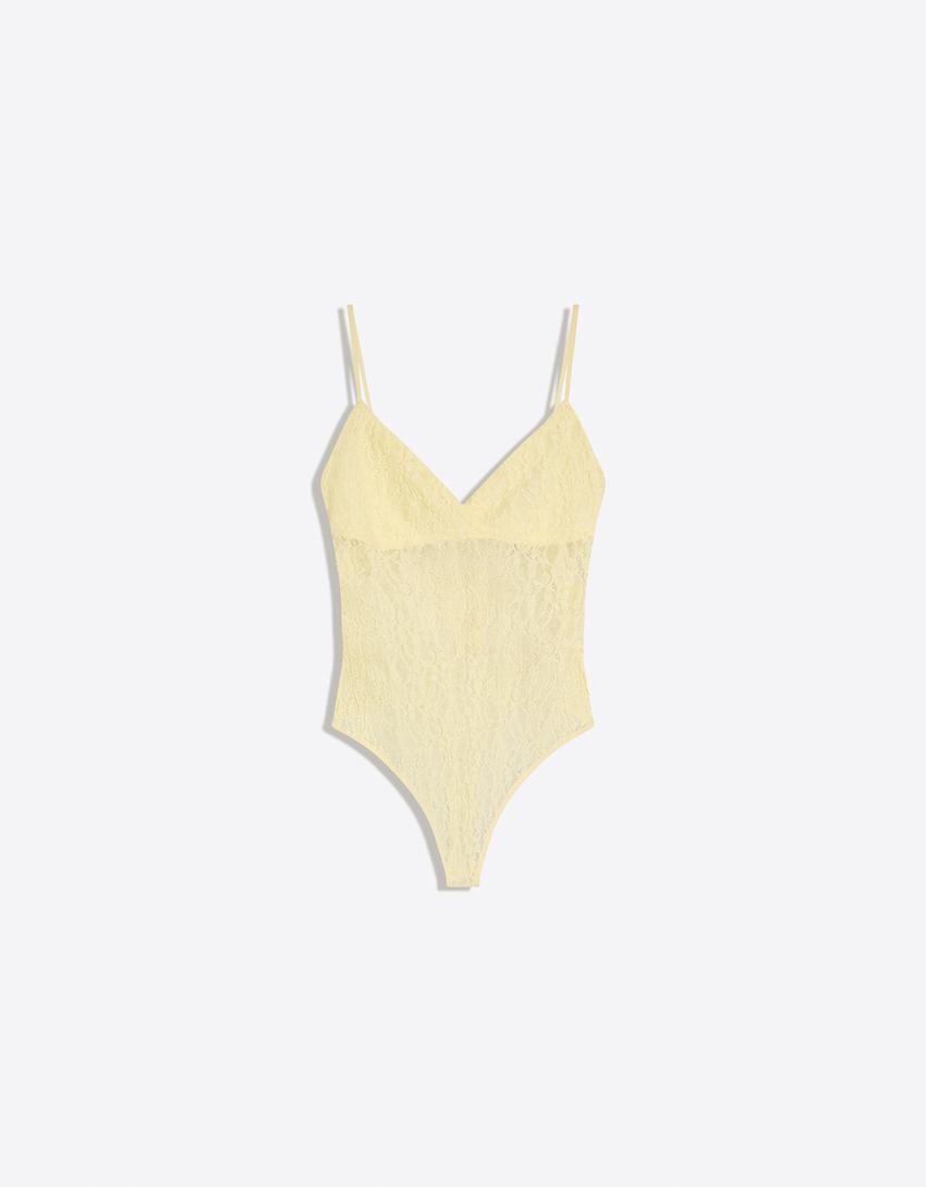 BODY DENTELLE À BRETELLES