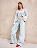 Jeans Wide Leg Bas Retourné Taille Basse