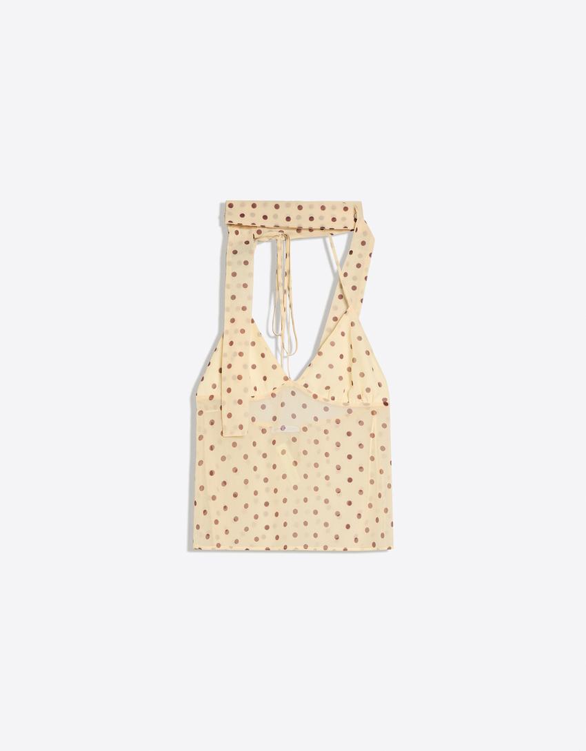 TOP À BRETELLES AVEC FOULARD