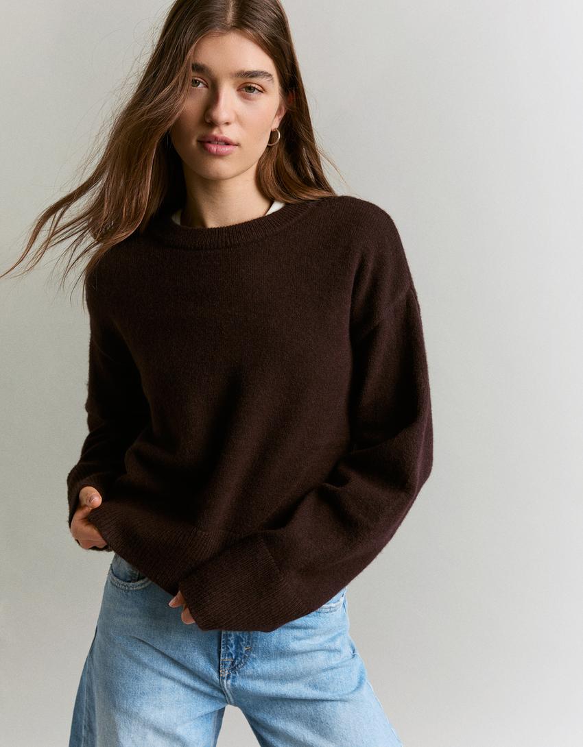 Pull Oversize À Ourlet Côtelé