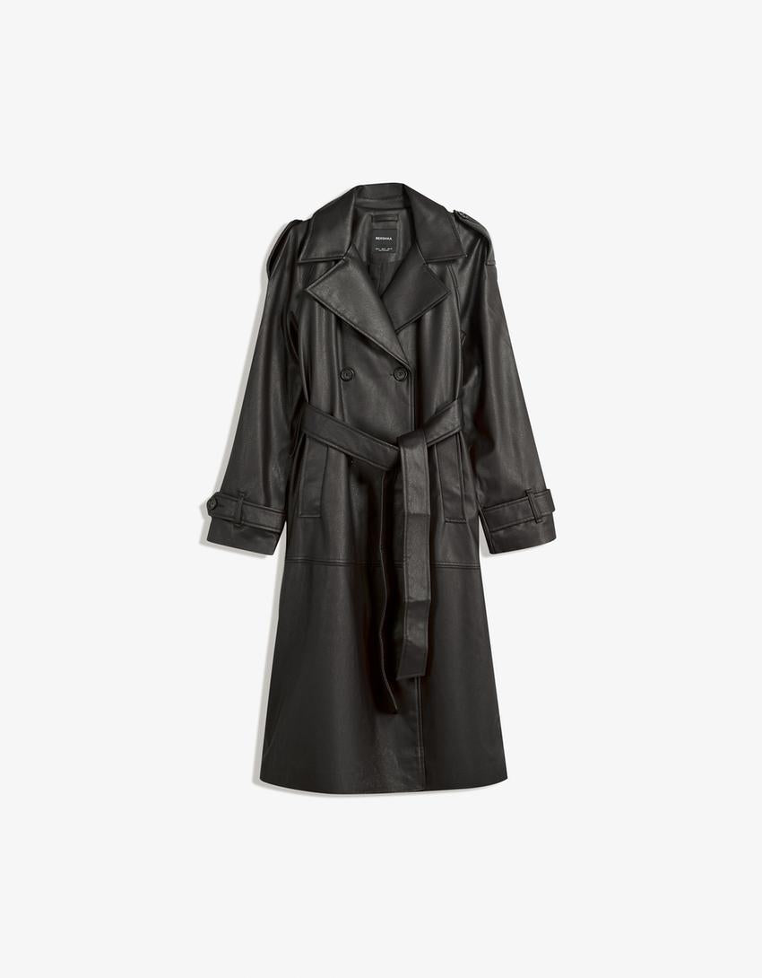 Trench-Coat En Similicuir