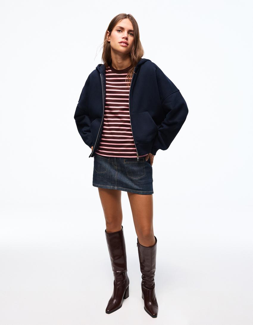 SWEAT ZIPPÉ OVERSIZE À CAPUCHE