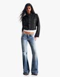 Jeans Flare Taille Basse Brodé