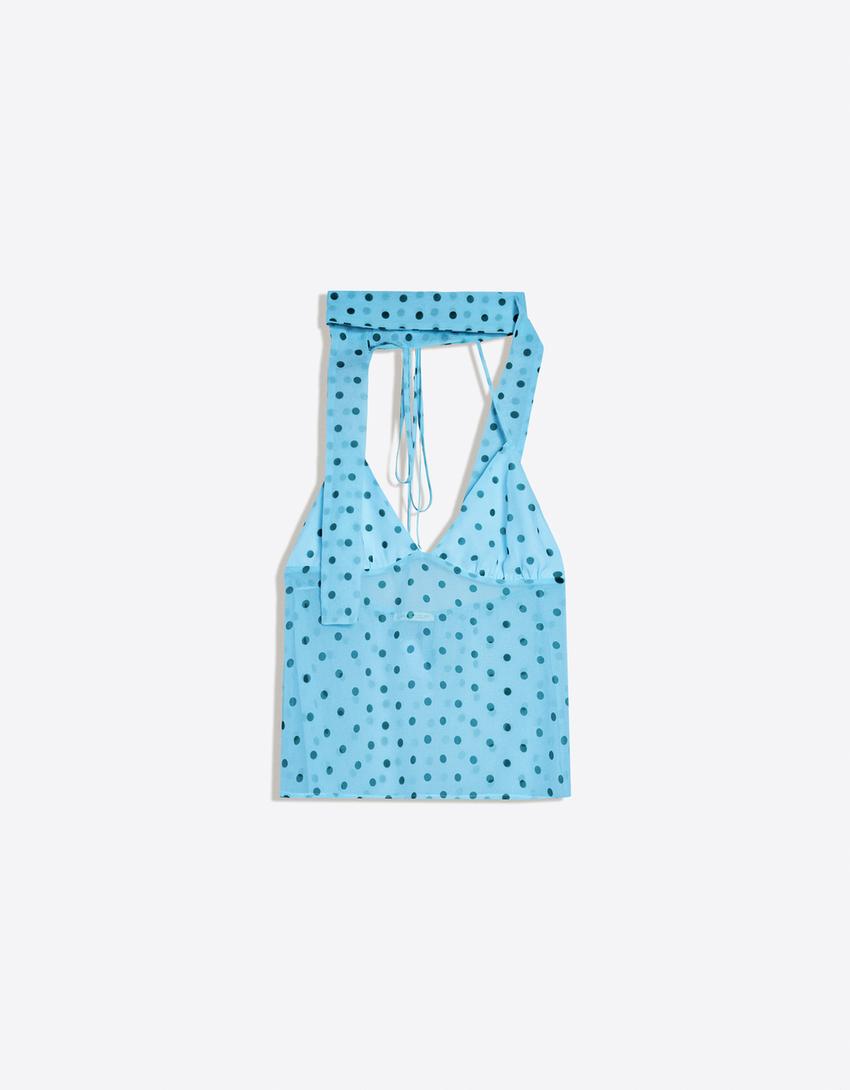 TOP À BRETELLES AVEC FOULARD