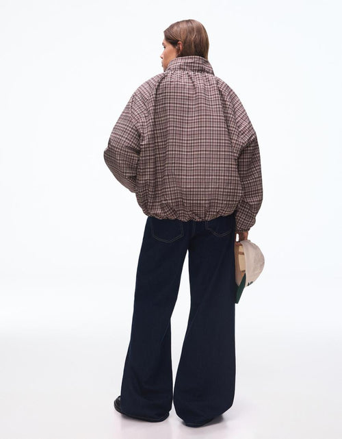 Blouson Zippé Oversize À Carreau