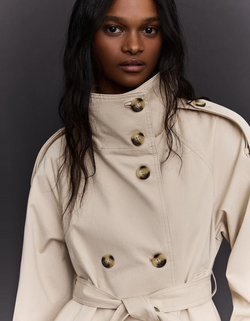 Trench-Coat Col Cheminée