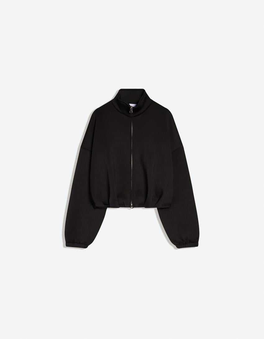 SWEAT ZIPPÉ EFFET NÉOPRÈNE BALLOON FIT