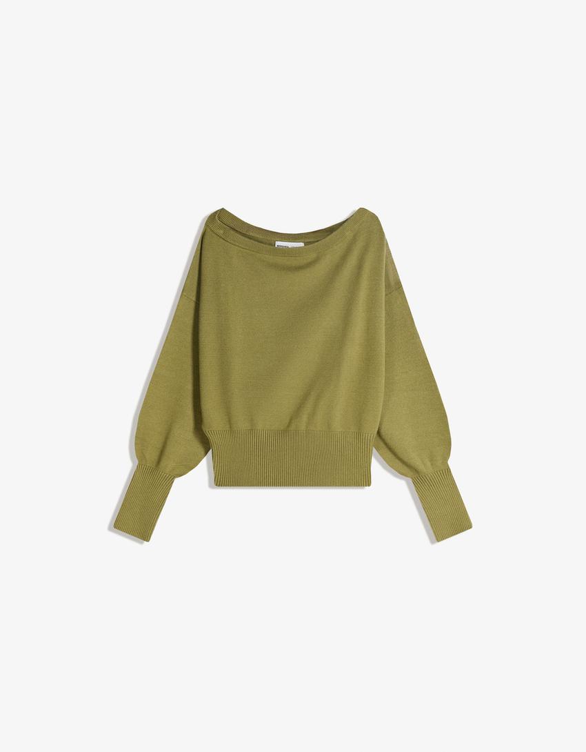Pull Asymétrique À Ourlet Côtelé