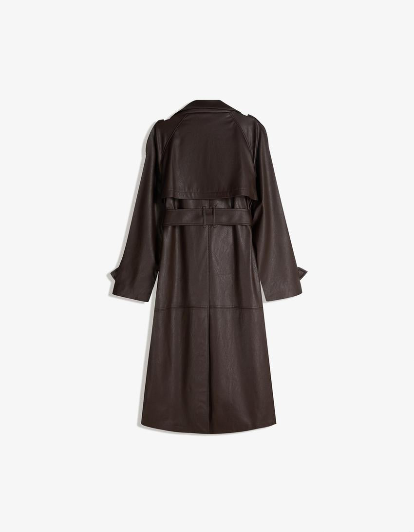 Trench-Coat En Similicuir