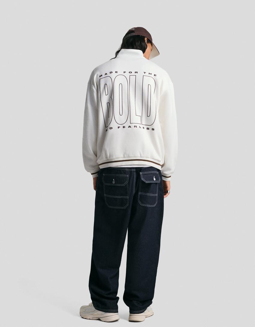 SWEAT À COL ZIPPÉ IMPRIMÉ