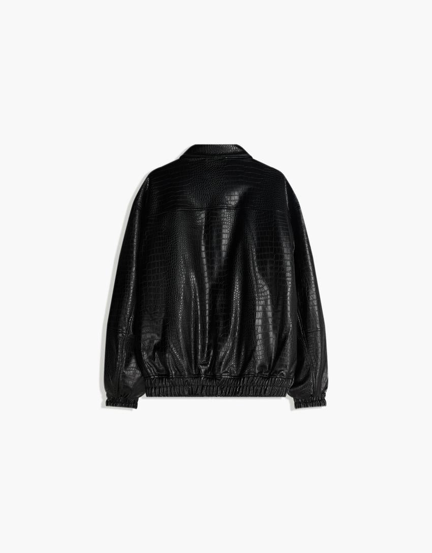 BLOUSON SIMILICUIR IMPRIMÉ ANIMAL