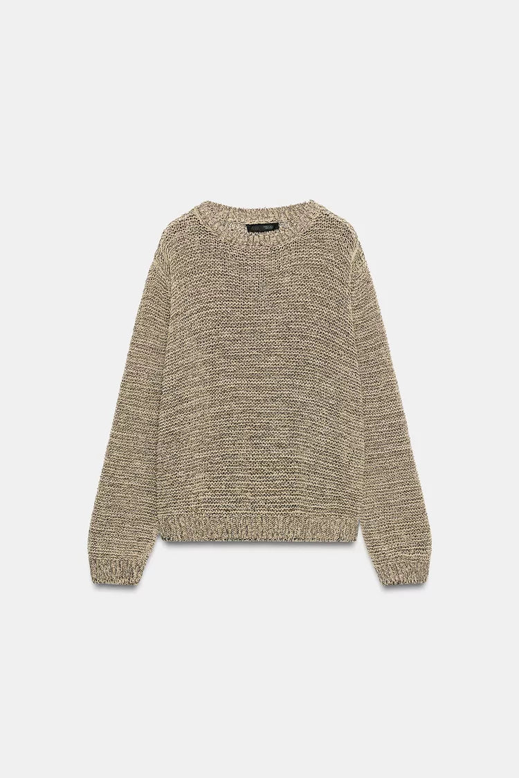 Pull En Maille Avec Fil Métallisé