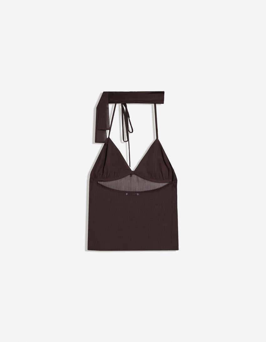 TOP À BRETELLES AVEC FOULARD