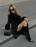 MANTEAU EN SIMILICUIR ET FAUSSE FOURRURE