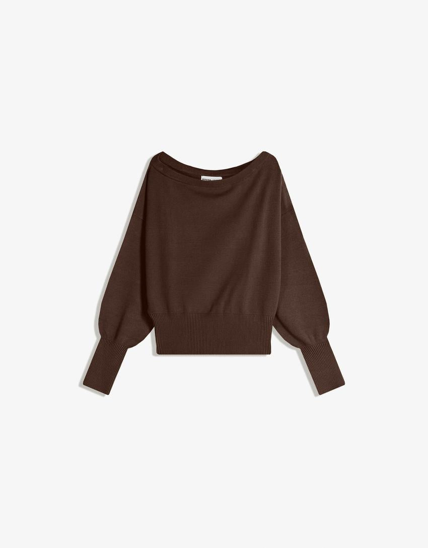 Pull Asymétrique À Ourlet Côtelé