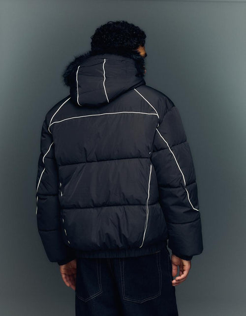 BLOUSON TECHNIQUE À CAPUCHE FAUSSE FOURRURE