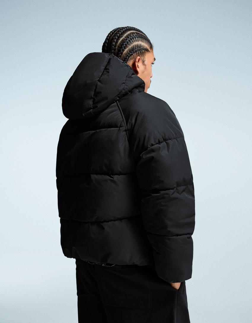 BLOUSON BOUFFANT À CAPUCHE