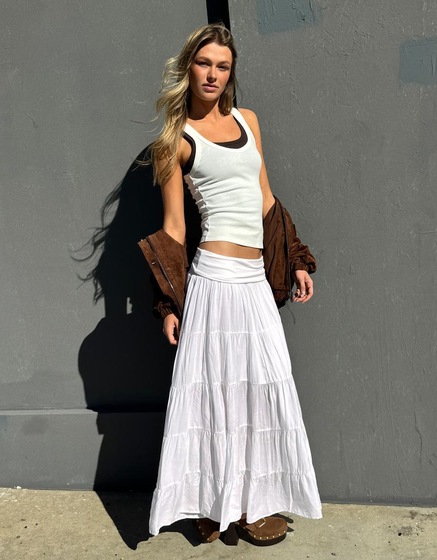 Jupe Midi Taille Repliée