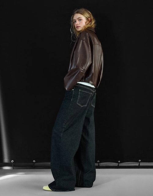 Blouson Bomber Similicuir Ceinture