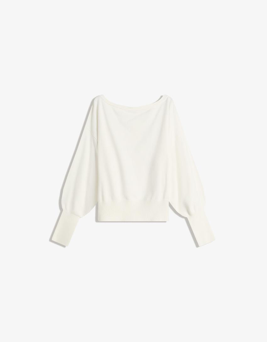 Pull Asymétrique À Ourlet Côtelé