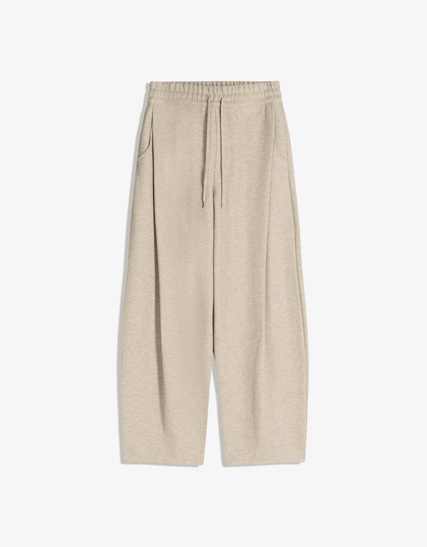 Pantalon ballon à pinces en tissu