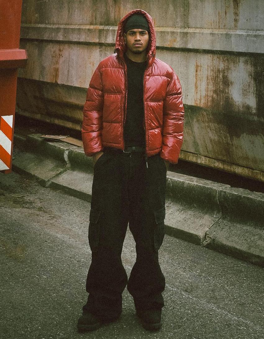 BLOUSON BOUFFANT À CAPUCHE