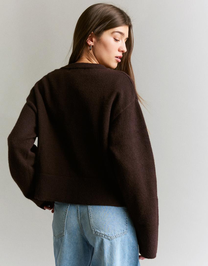 Pull Oversize À Ourlet Côtelé