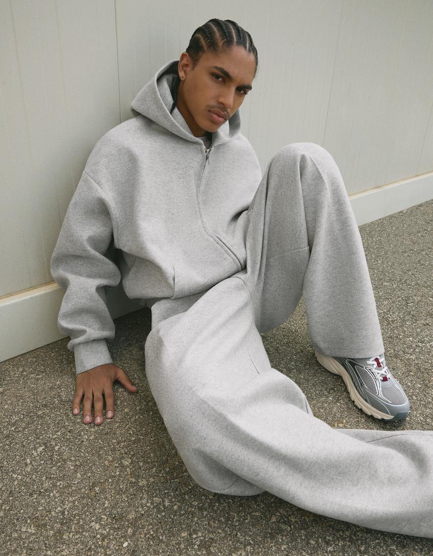 SWEAT ZIPPÉ EN TISSU