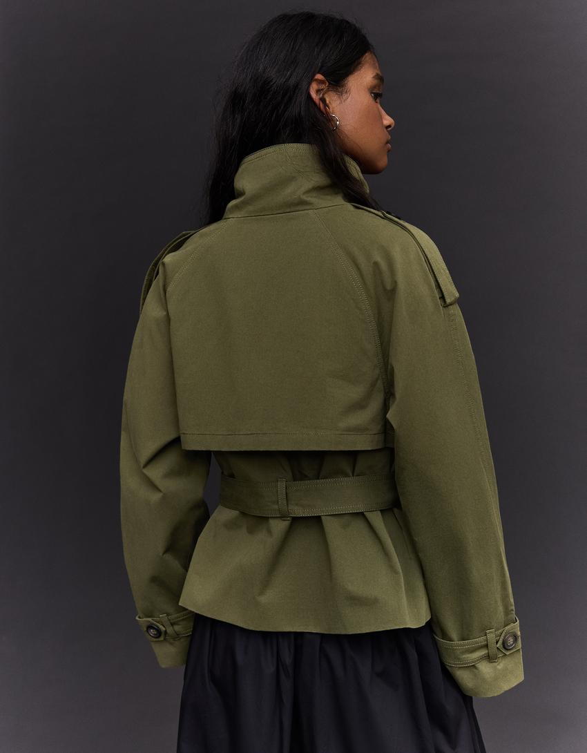 Trench-Coat Col Cheminée