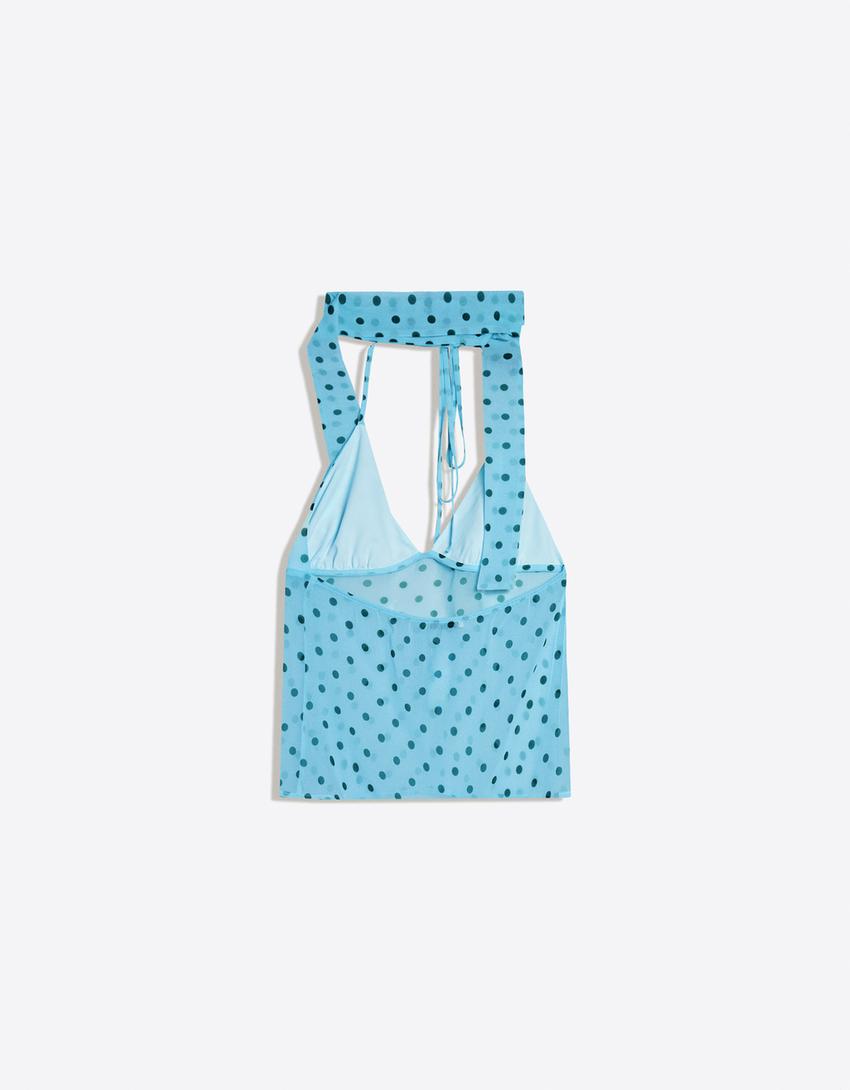 TOP À BRETELLES AVEC FOULARD