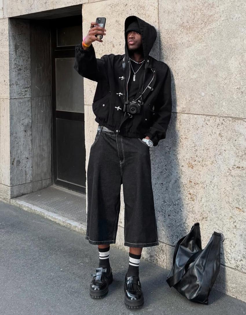 BERMUDA EN DENIM SUPER BAGGY FIT