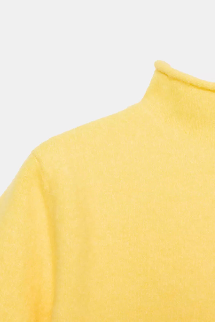 Pull En Maille Douce À Manches Courtes