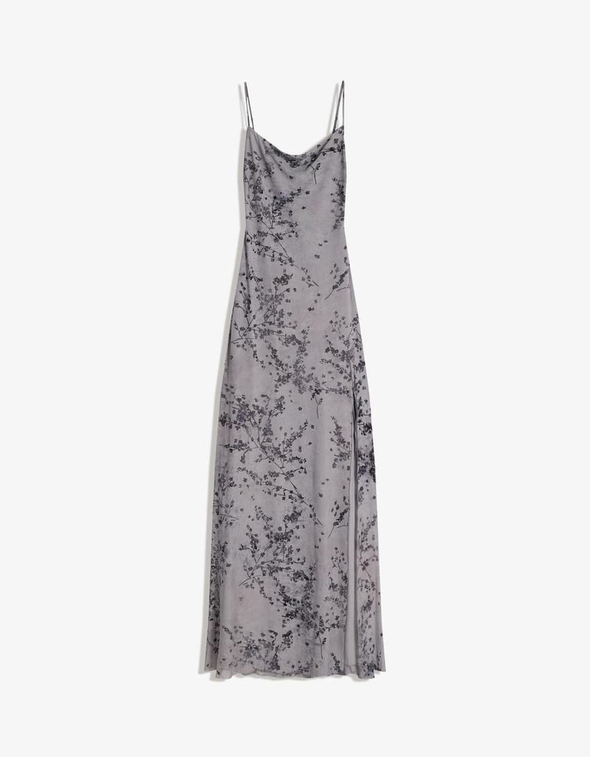 Robe Midi Bretelles En Tulle