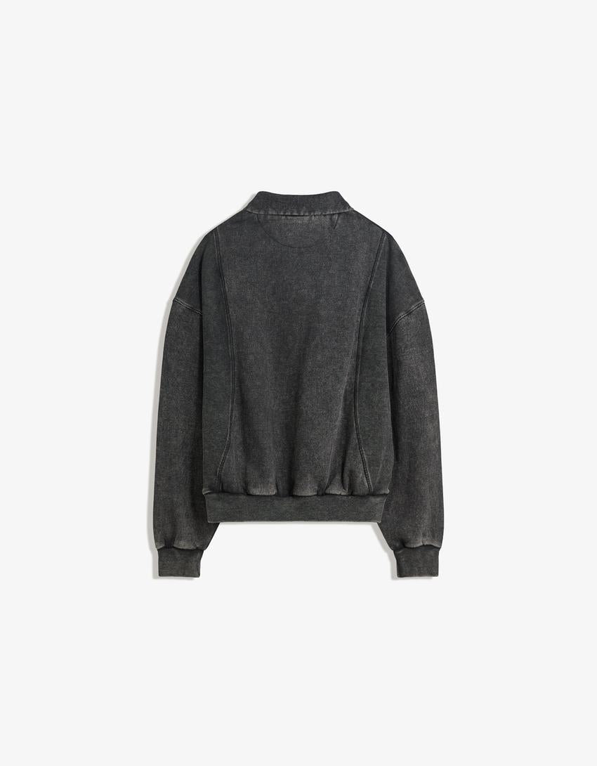 SWEAT À COL POLO OVERSIZE