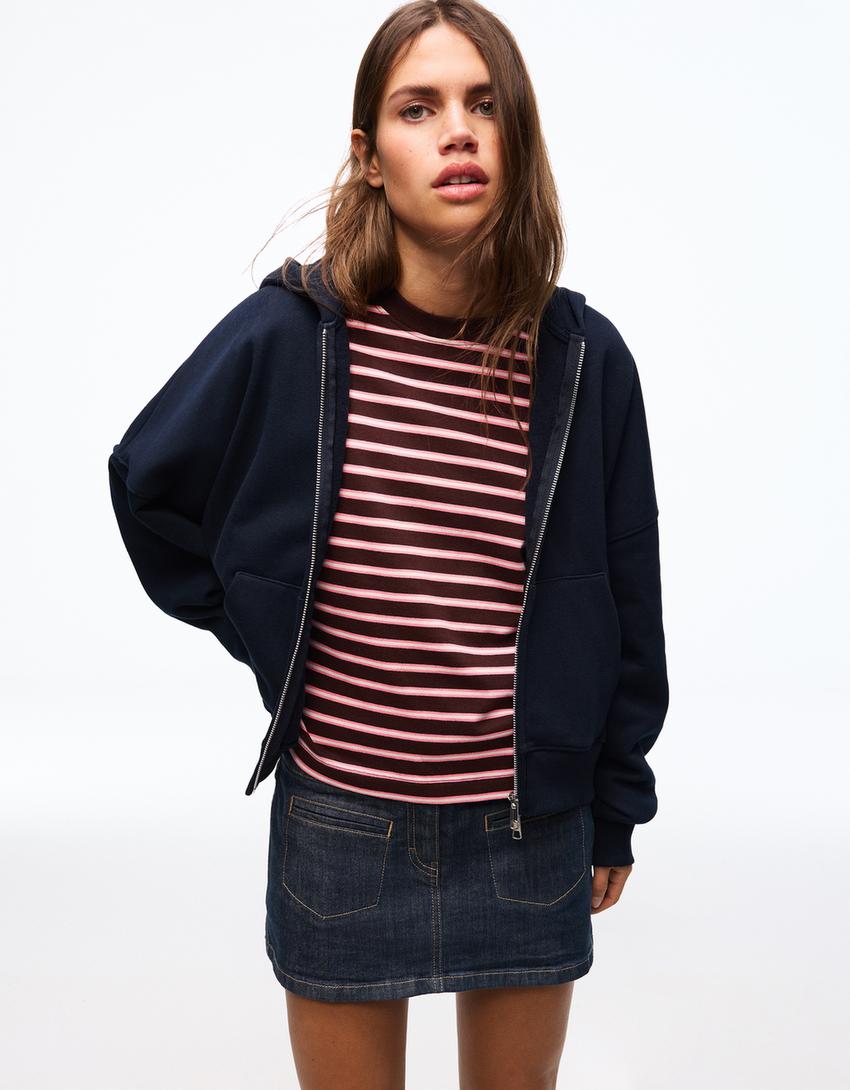 SWEAT ZIPPÉ OVERSIZE À CAPUCHE