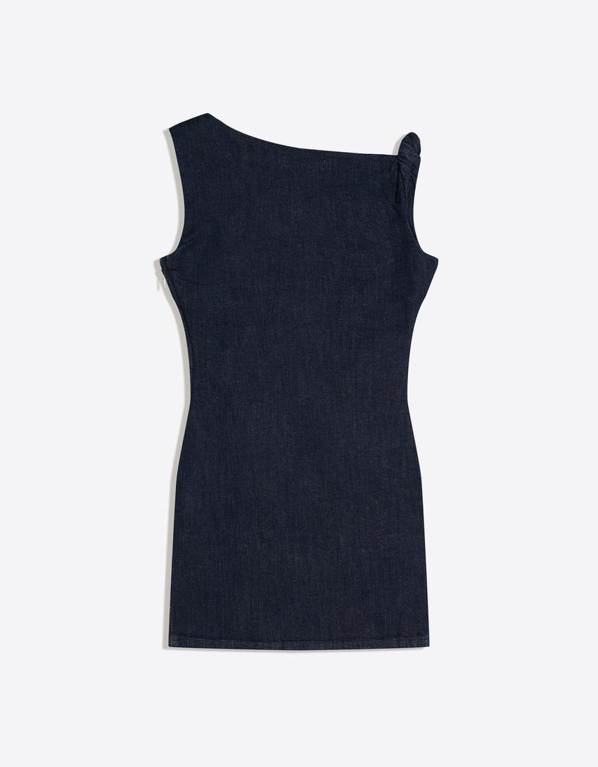 Robe Mini En Jean À Épaules Dénudées
